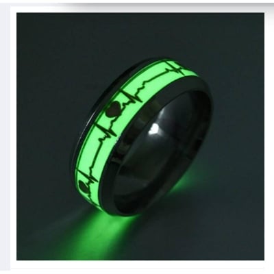 Picture of New Radium Ring - Heartbeat Design - Black