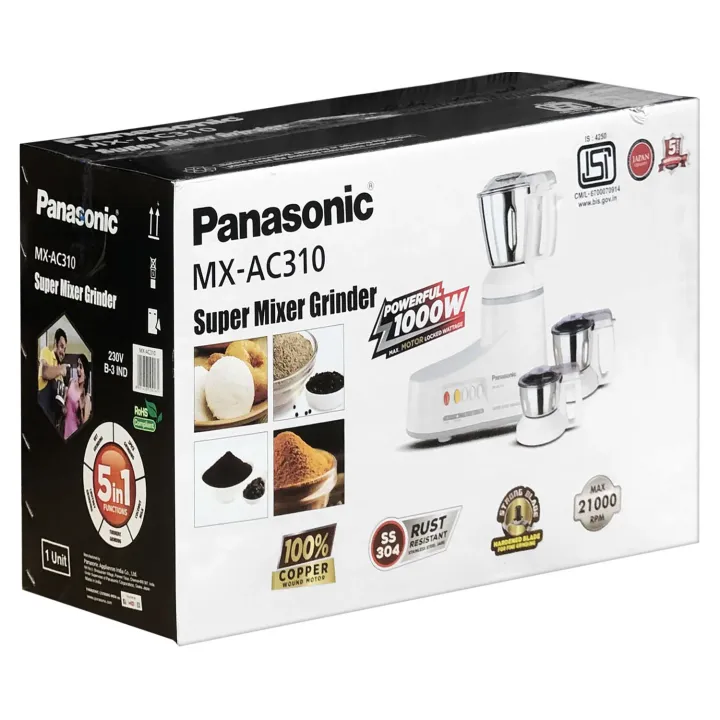 Picture of 1000WATT Panasonic 3 Jars Blender Plus Mixer Grinder MX-AC310 