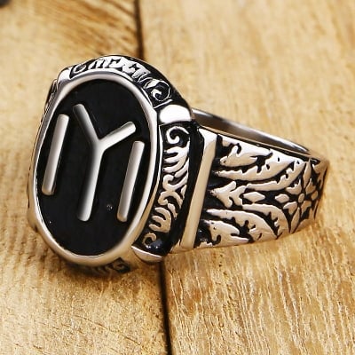 Picture of Ottomans Seal Kayi Stainless Steel Ring For Men's - Silver