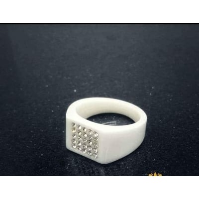 Picture of Ceramic Finger Ring For Men - Ring For Men - White