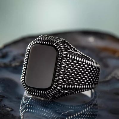 Picture of Stainless Steel Finger Ring for Men - Black