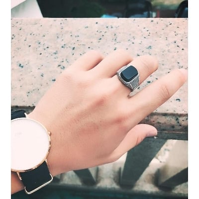 Picture of New Black Finger ring For Men - Ring For Men - Ring For Men - Ring For Men - Silver