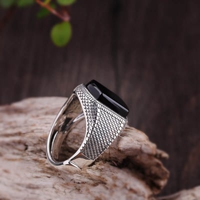 Picture of New Black Finger ring For Men - Ring For Men - Ring For Men - Ring For Men - Silver