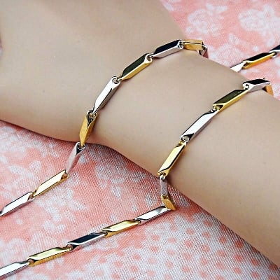Picture of Titanium Stainless Steel Chain For Men - Silver & Golden