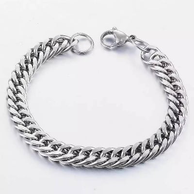 Picture of Stainless Steel Chain Bracelet For Men - Silver