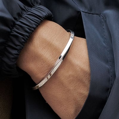 Picture of Panjab Silver Round Bracelet For Man - Silver