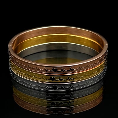 Picture of Stainless Steel Hard Shape Bracelets for Man