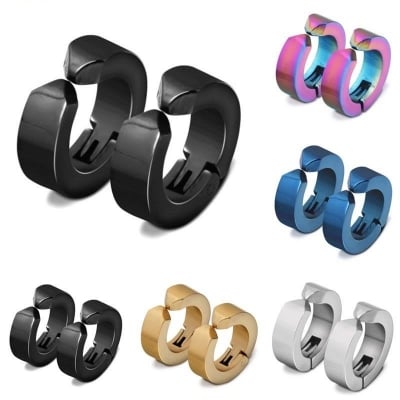 Picture of Round Hoop Earrings For Men's- 1PCS