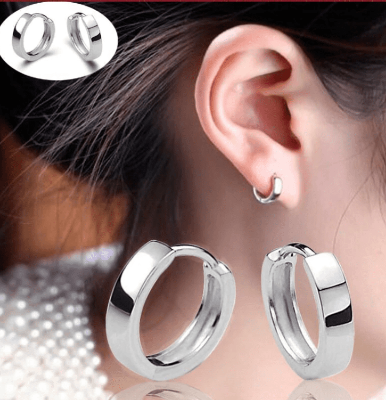 Picture of Fashion Men & Women Stainless Steel Thunder Earrings- 1 Pair - Silver