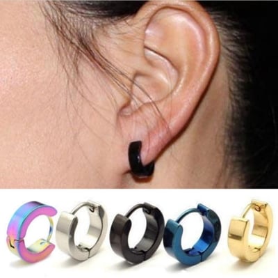 Picture of Fashion Men & Women Stainless Steel Thunder Earrings- 1 Pair - Silver
