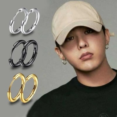 Picture of Best Earrings For Men & Women- Round Fashion Ear Ring - Gold