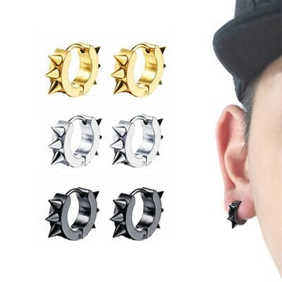 Picture of Round Stainless Steel Men's Earrings-