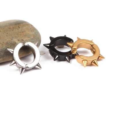 Picture of Round Stainless Steel Men's Earrings-