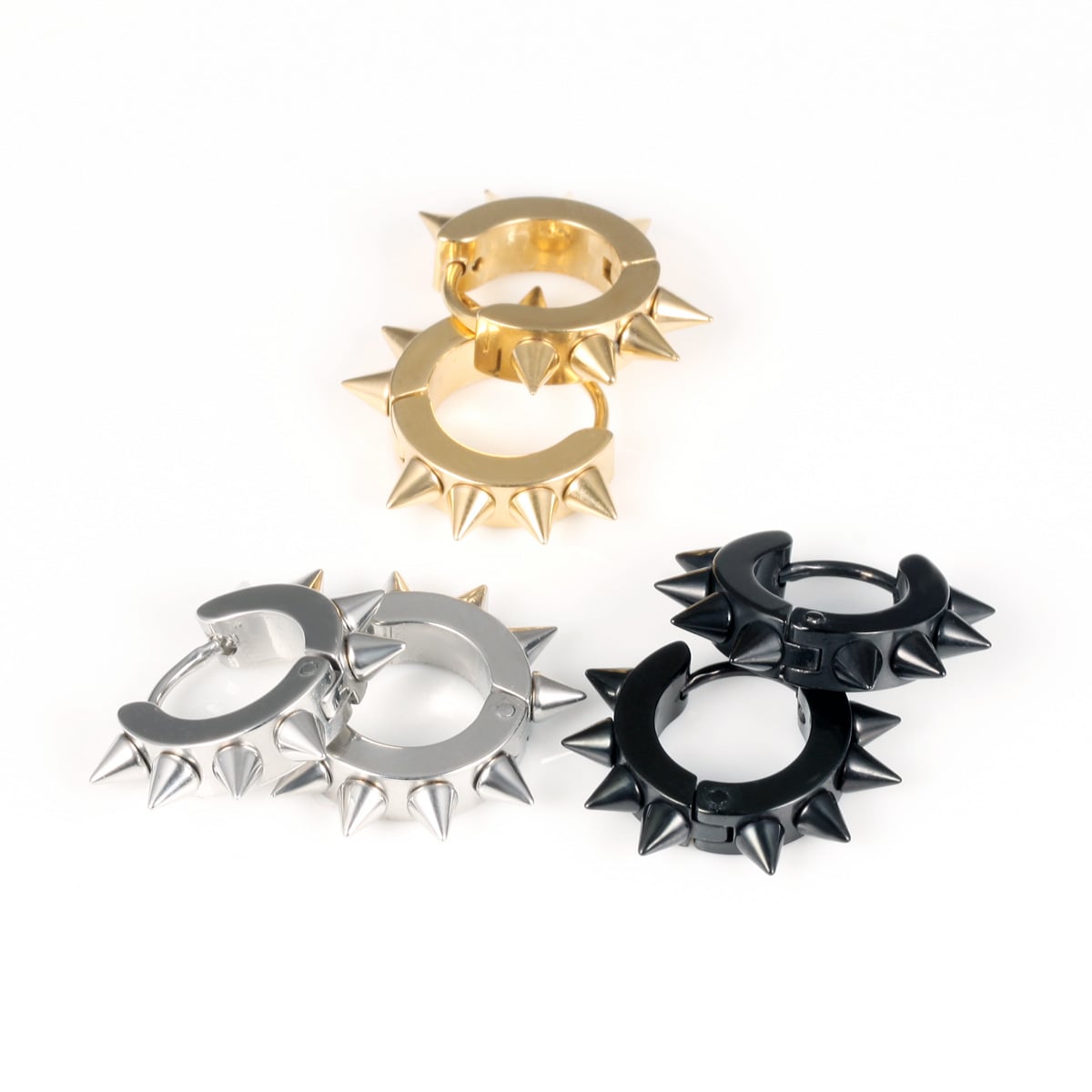 Picture of Stainless Steel Stud Earrings For Men- 1Pair - Black