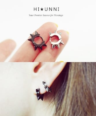 Picture of Stainless Steel Stud Earrings For Men- 1Pair - Black