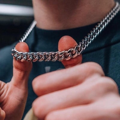 Picture of Fashion Stainless Steel Chain For Men - Silver