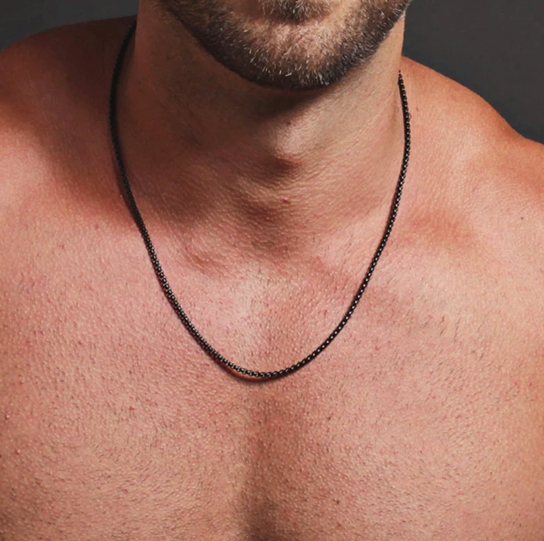 Picture of Black Stainless Steel Chain For Men - Black