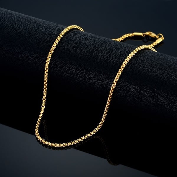 Picture of Chain Necklace For Men- Golden Fashion Chain - Gold