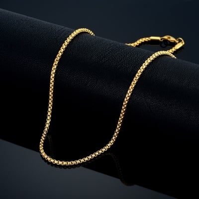 Picture of Chain Necklace For Men- Golden Fashion Chain - Gold