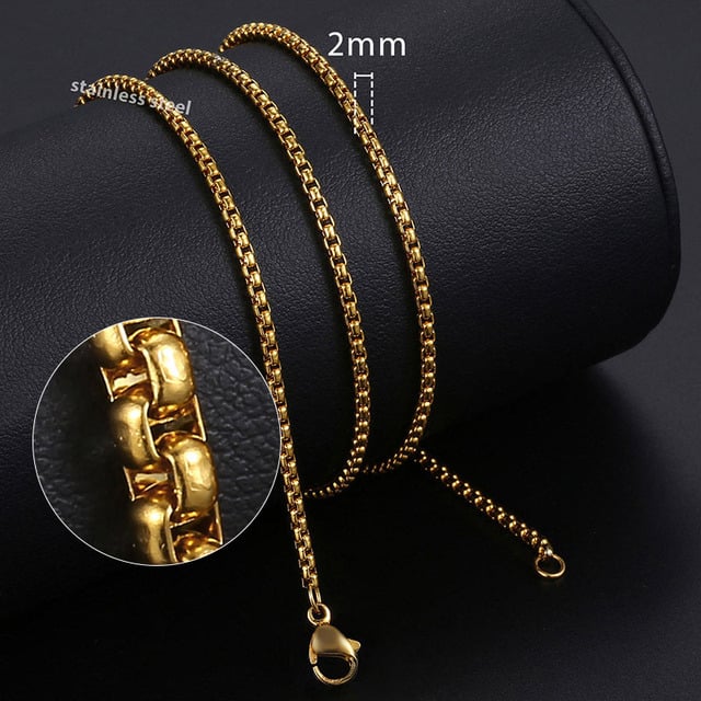 Picture of Chain Necklace For Men- Golden Fashion Chain - Gold