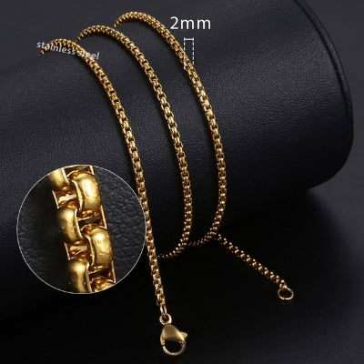 Picture of Chain Necklace For Men- Golden Fashion Chain - Gold
