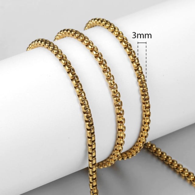 Picture of Chain Necklace For Men- Golden Fashion Chain - Gold
