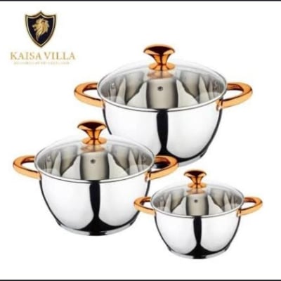 Picture of Kaisa Villa 6 Pcs Stainless Steel Cookware Set with Lid INDUCTION KV-6647 Multicolor