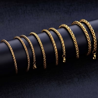 Picture of 100% Stainless Steel Golden Chain For Men - Gold