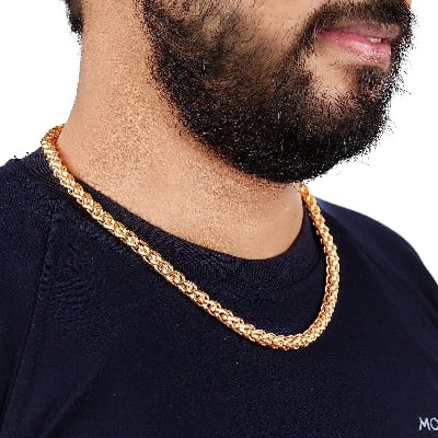 Picture of New Golden Stainless Steel Golden Chain For Men - Gold