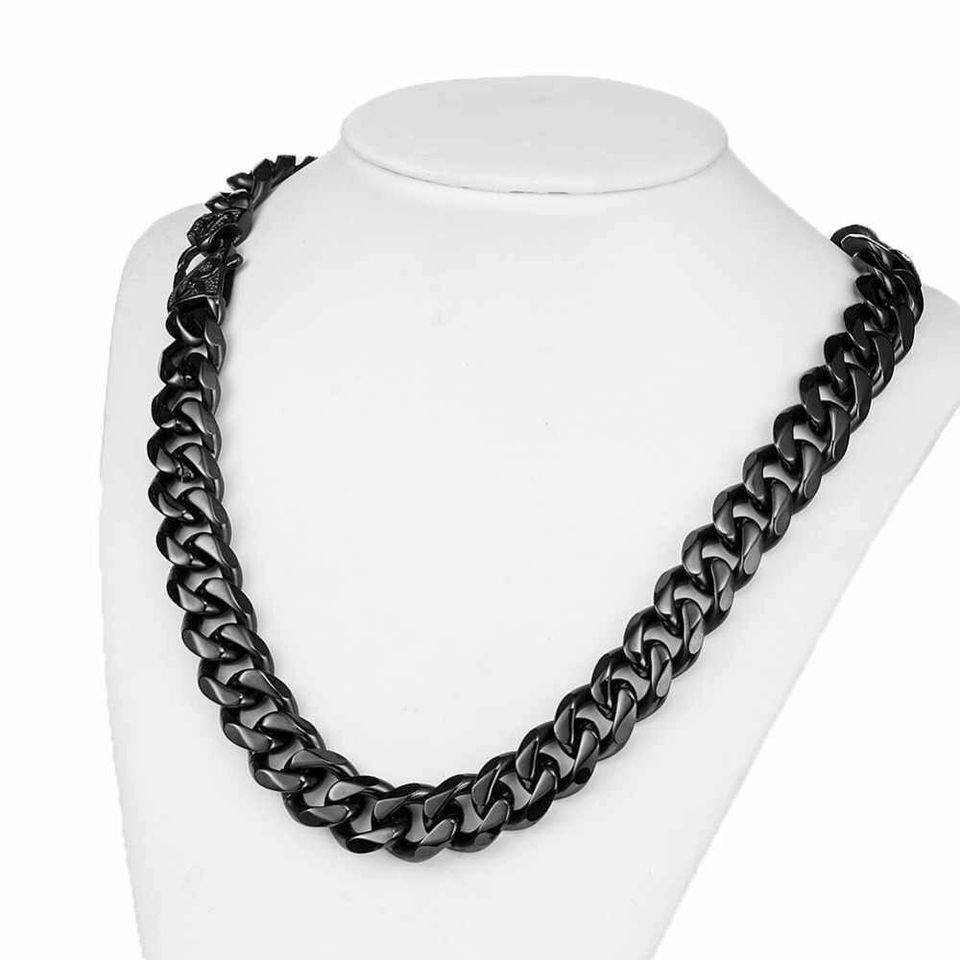 Picture of Titanium Stainless Steel Chain For Men- Black Fashion CHani For Man - Black