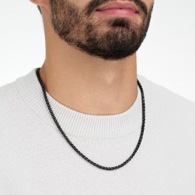 Picture of Black Fashionabl Chain Necklace For Men- Black Chain For man's - Black