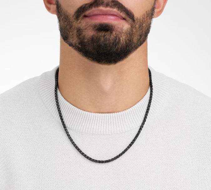 Picture of Black Fashionabl Chain Necklace For Men- Black Chain For man's - Black