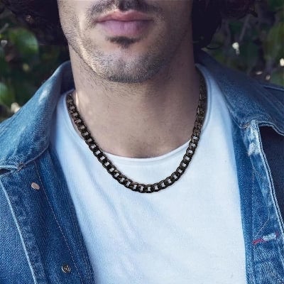 Picture of 100% Stainless Steel Black Chain For Men - Black