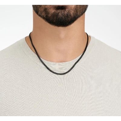 Picture of Stylish Black Metal Chain For Men - Black