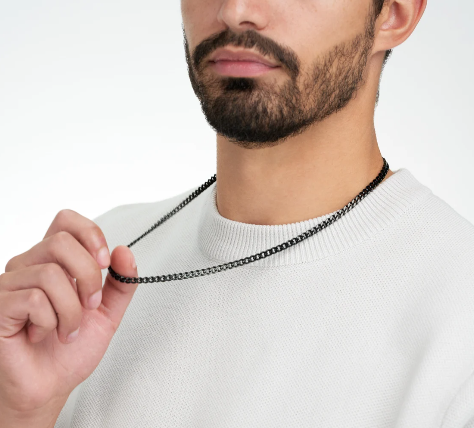 Picture of Neck Chain Design For Male- Black Chain - Black
