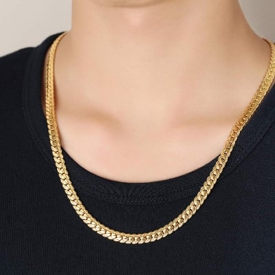 Picture of 100% Stainless Steel Golden Chain For Men - Gold
