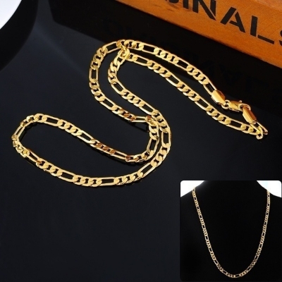 Picture of Men's Curb Chain Necklace Sterling Golden - Gold