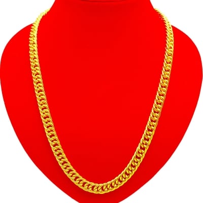 Picture of Revere Sterling Golden Solid Curb 24 Inch Chain - Gold