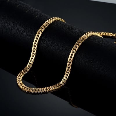 Picture of Chain Necklace For Men-Golden Chain - Gold