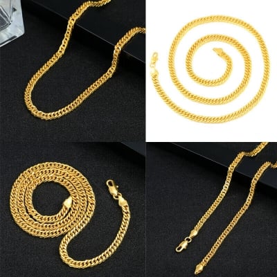 Picture of Chain Necklace For Men-Golden Chain - Gold