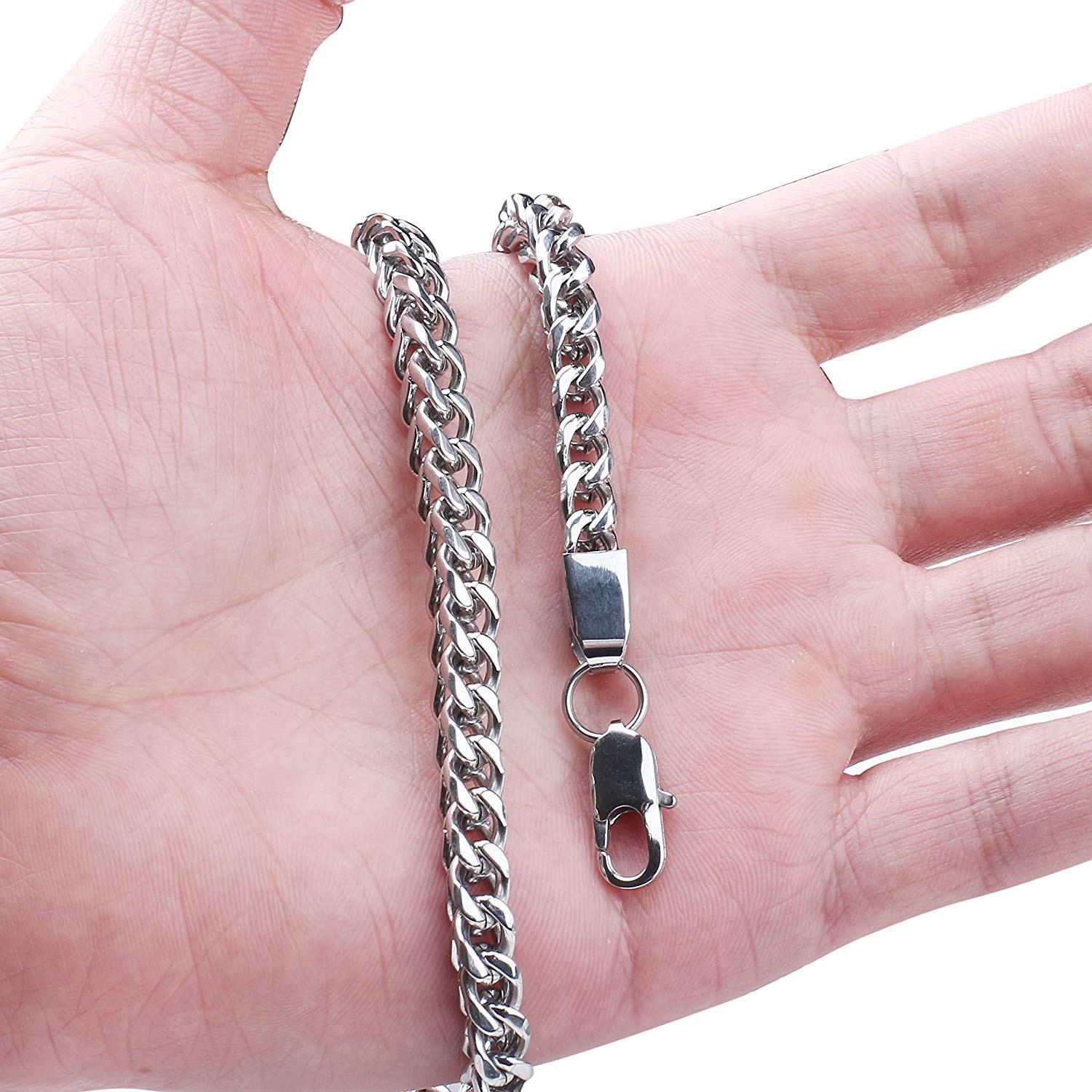 Picture of Men's Solid Sterling Rhodium Plated Chain Necklace - Gold