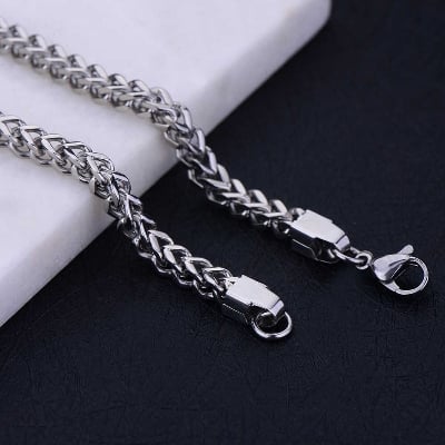 Picture of Men's Solid Sterling Rhodium Plated Chain Necklace - Gold