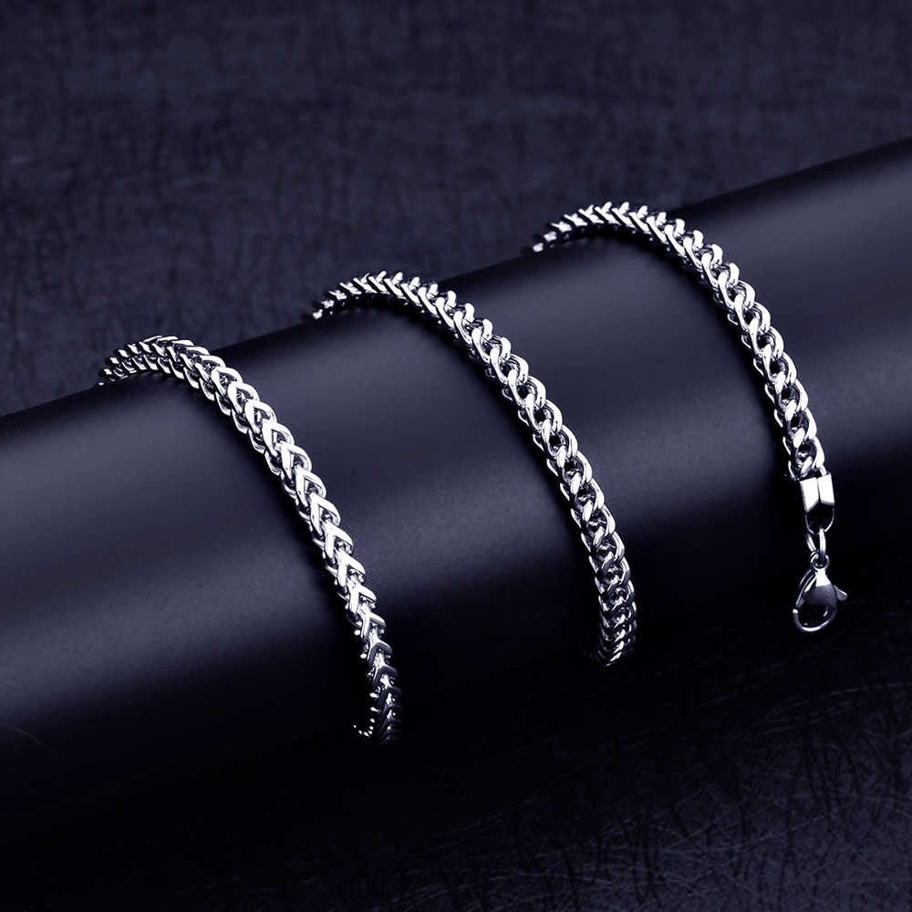 Picture of Men's Solid Sterling Rhodium Plated Chain Necklace - Gold