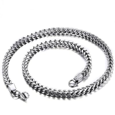 Picture of Silver Link Stainless Steel Chain For Men - Silver
