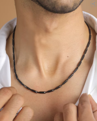 Picture of Fashion Black Ricce Chain For Man & Women - Black