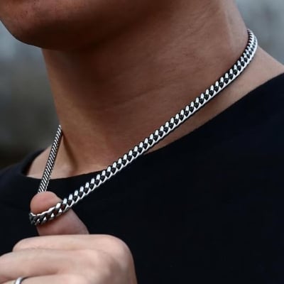 Picture of Fashion Steel Chain For Men- Silver Chain For man - Silver