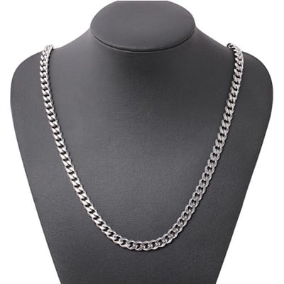 Picture of Stylish Silver Metal Chain For Men - Silver
