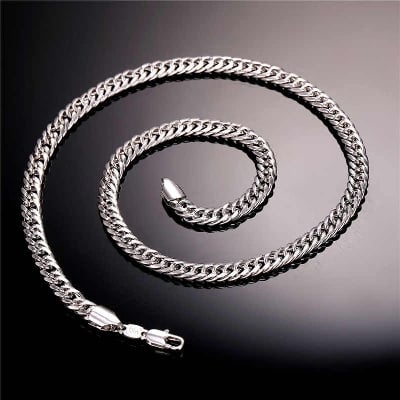 Picture of Stylish Silver Metal Chain For Men - Silver