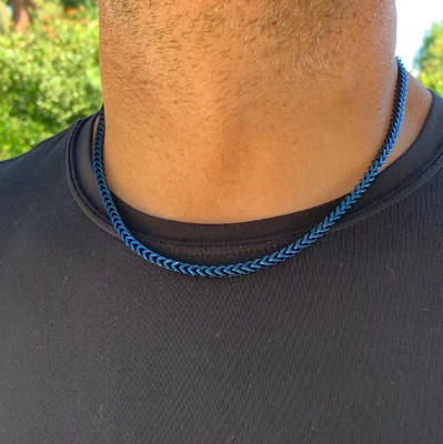 Picture of Blue Neck Chain Design For Male - Blue