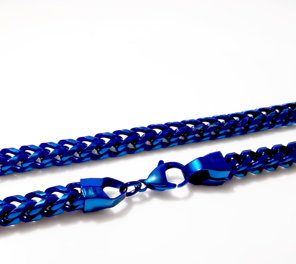 Picture of Blue Neck Chain Design For Male - Blue